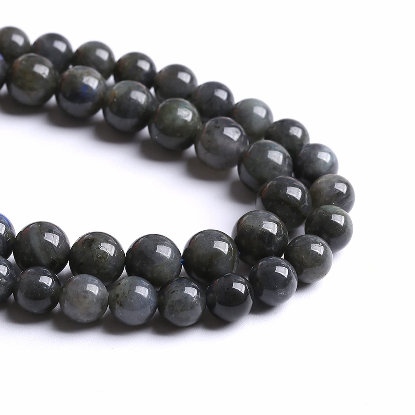 6MM 60PCS Natural Stone Black Labradorite Beads Crystal Loose Beads for Jewelry Making DIY Bracelet