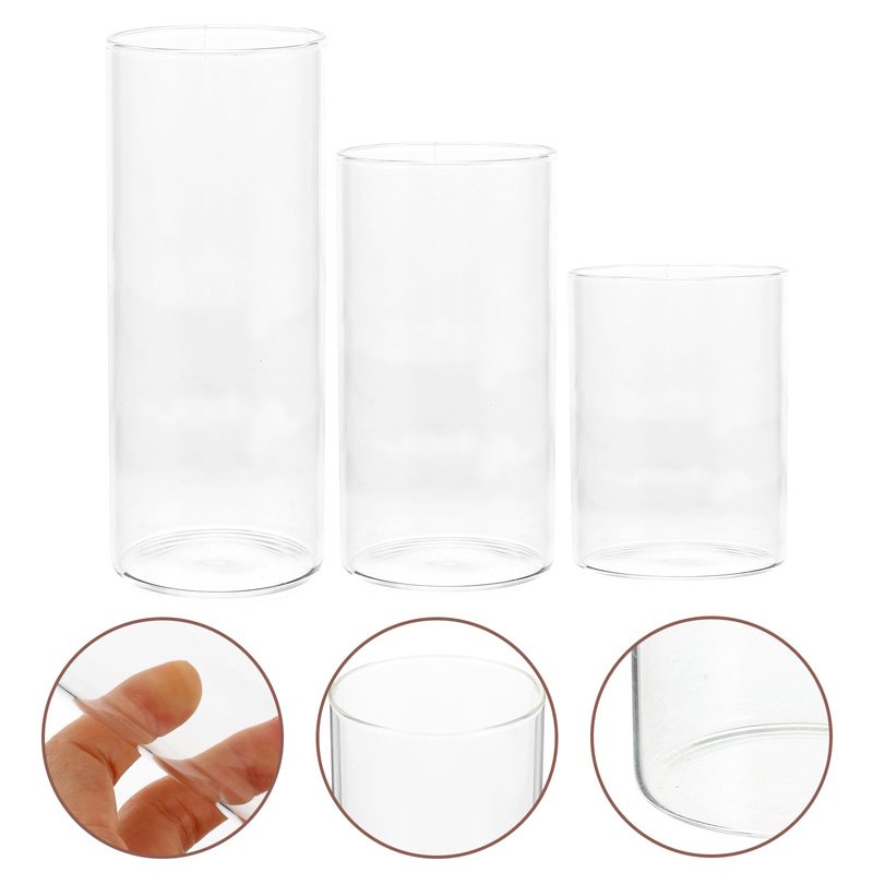 TOVINANNA Clear Glass Candle Chimney Holder 4.72" – High-Clarity Hurricane Shield for Pillar Candles, Windproof Flame Protection for Wedding & Home Party Decor, Romantic Gift for Couples