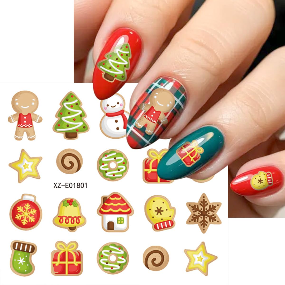 30 Sheets Christmas Nail Stickers Christmas Nail Art Stickers Santa Nail Decals Holly Candy Snowman Self Adhesive Deer Nail Art Supplies for Women Girls DIY Manicure Nail Art Decorations
