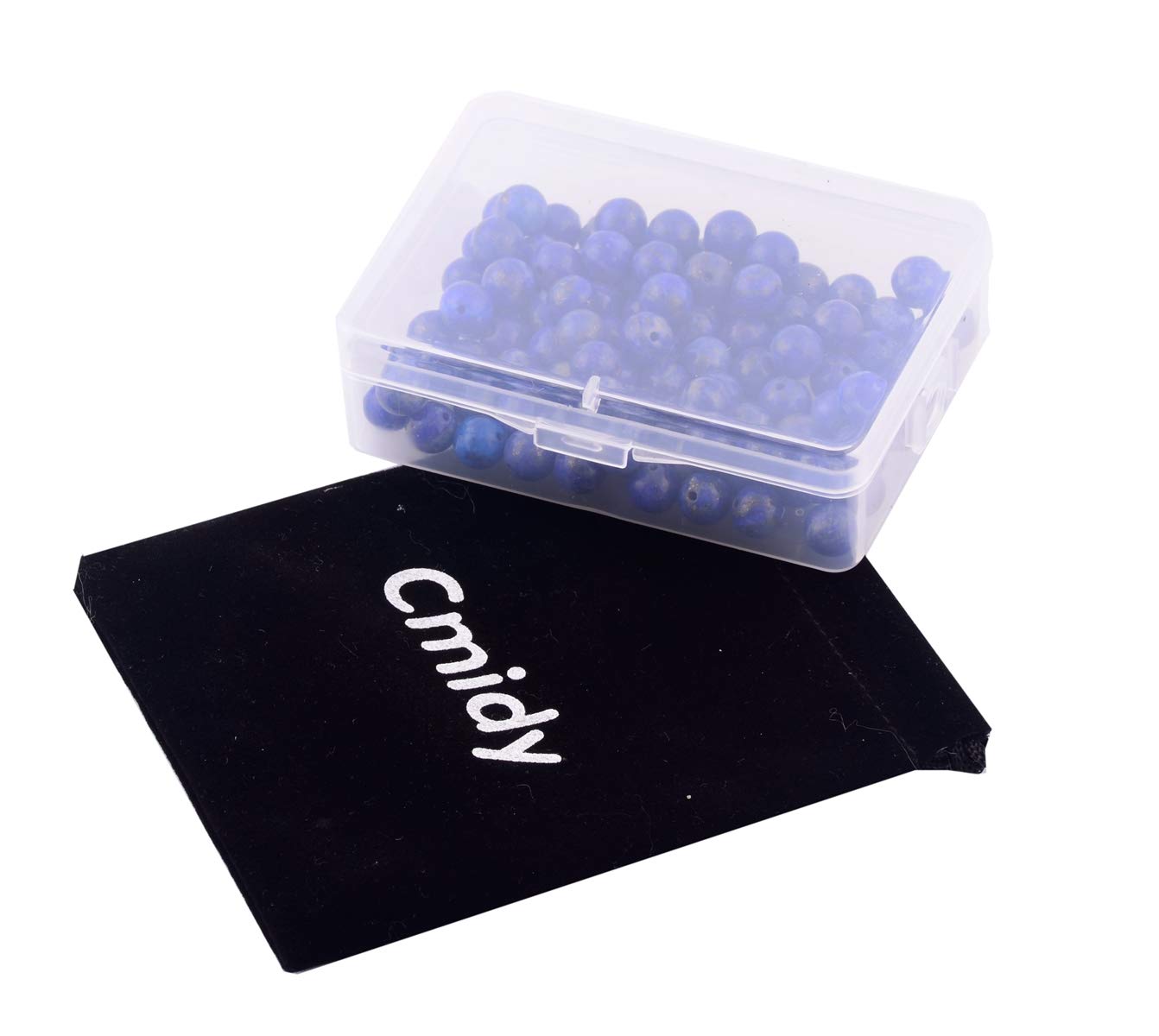 Natural Stone Beads 100pcs 8mm Lapis Lazuli Round Genuine Real Stone Beading Loose Gemstone Hole Size 1mm DIY Charm Smooth Beads for Bracelet Necklace Earrings Jewelry Making (Lapis Lazuli Blue, 8mm)