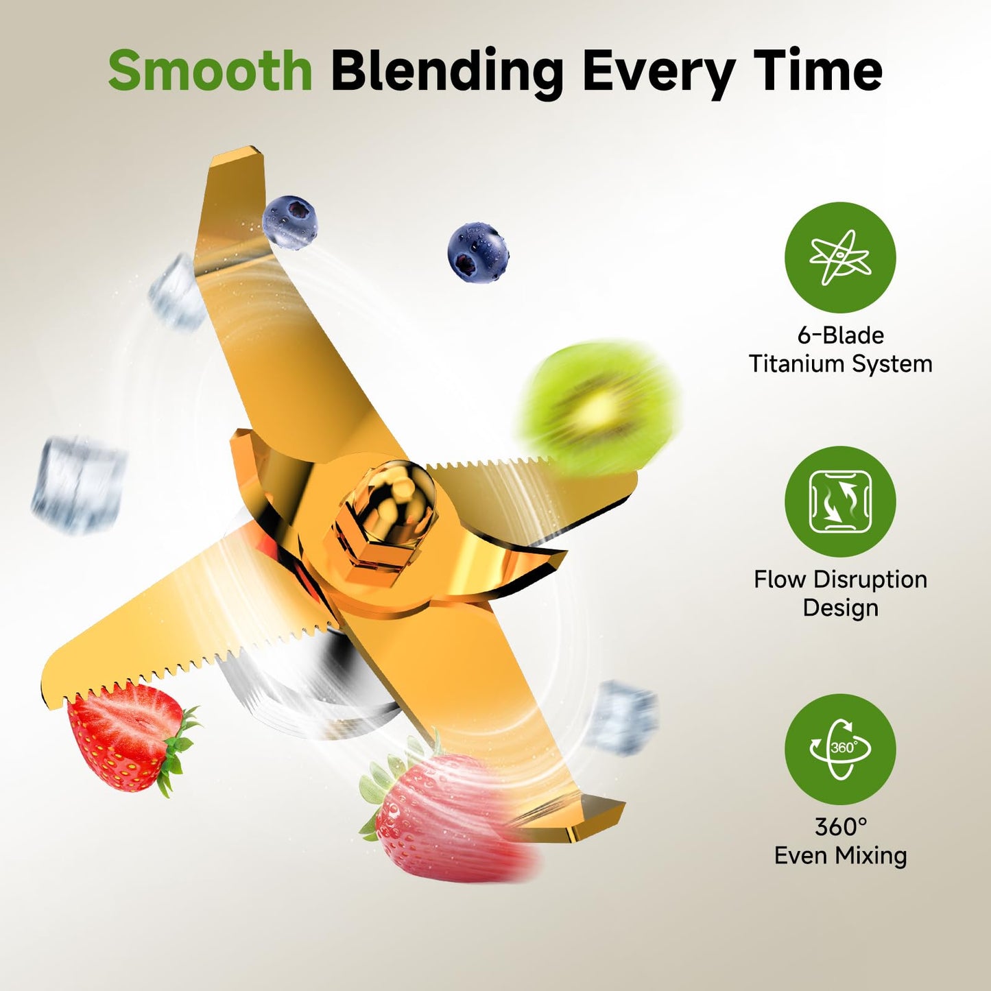 AMZCHEF Blender for Smoothies, 1800W High Power Countertop Blender, Ice Crushing Blender for Frozen Fruit with 6-Blade System, 68oz BPA-Free Pitcher, Variable Speed & Preset Programs
