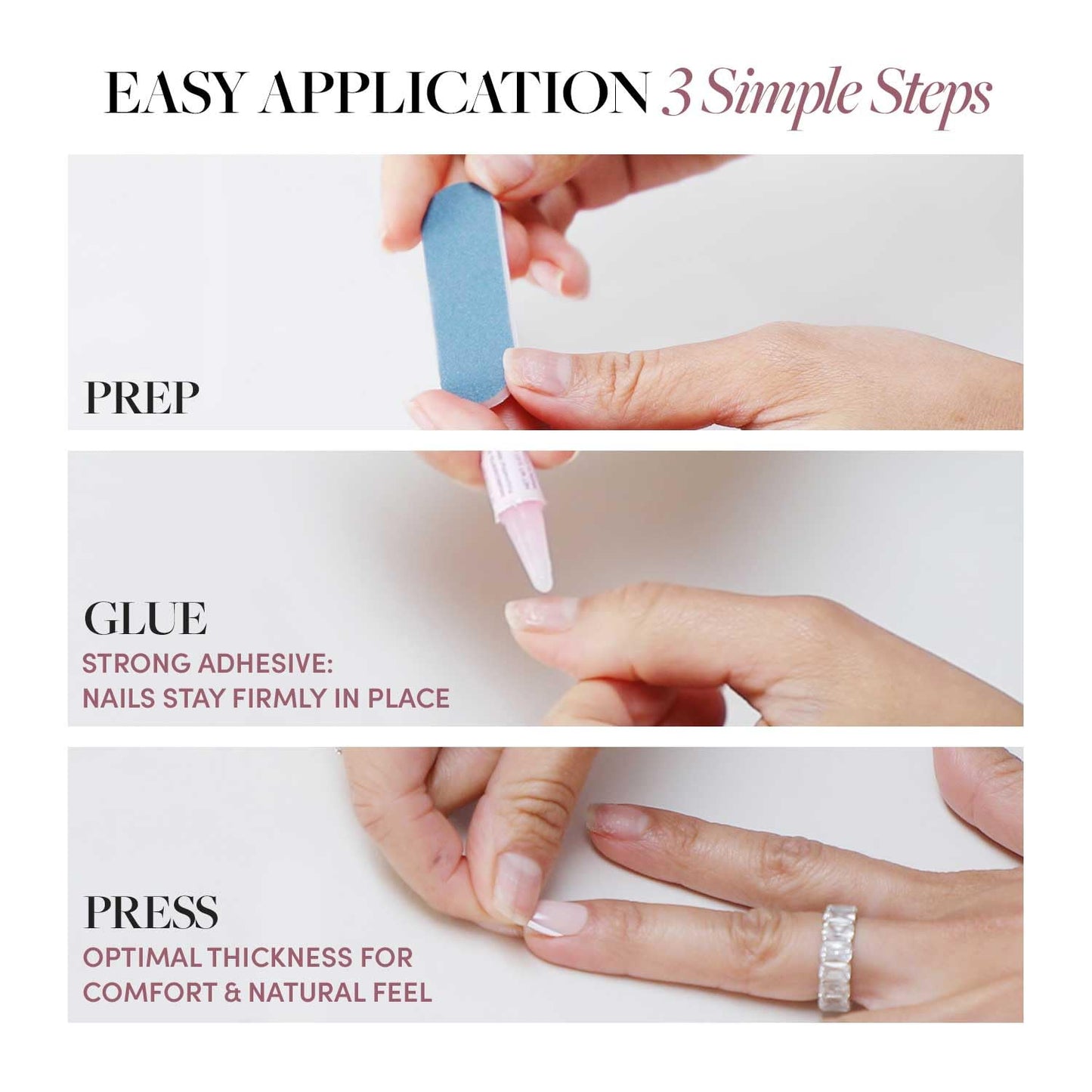 Glamnetic Press-On Nails Bundle - Mauve Obsession & Fall Mauve | 2 Muted Purple Fake Nails in Short Almond & Short Oval | Durable, Salon-Quality Nail Kits