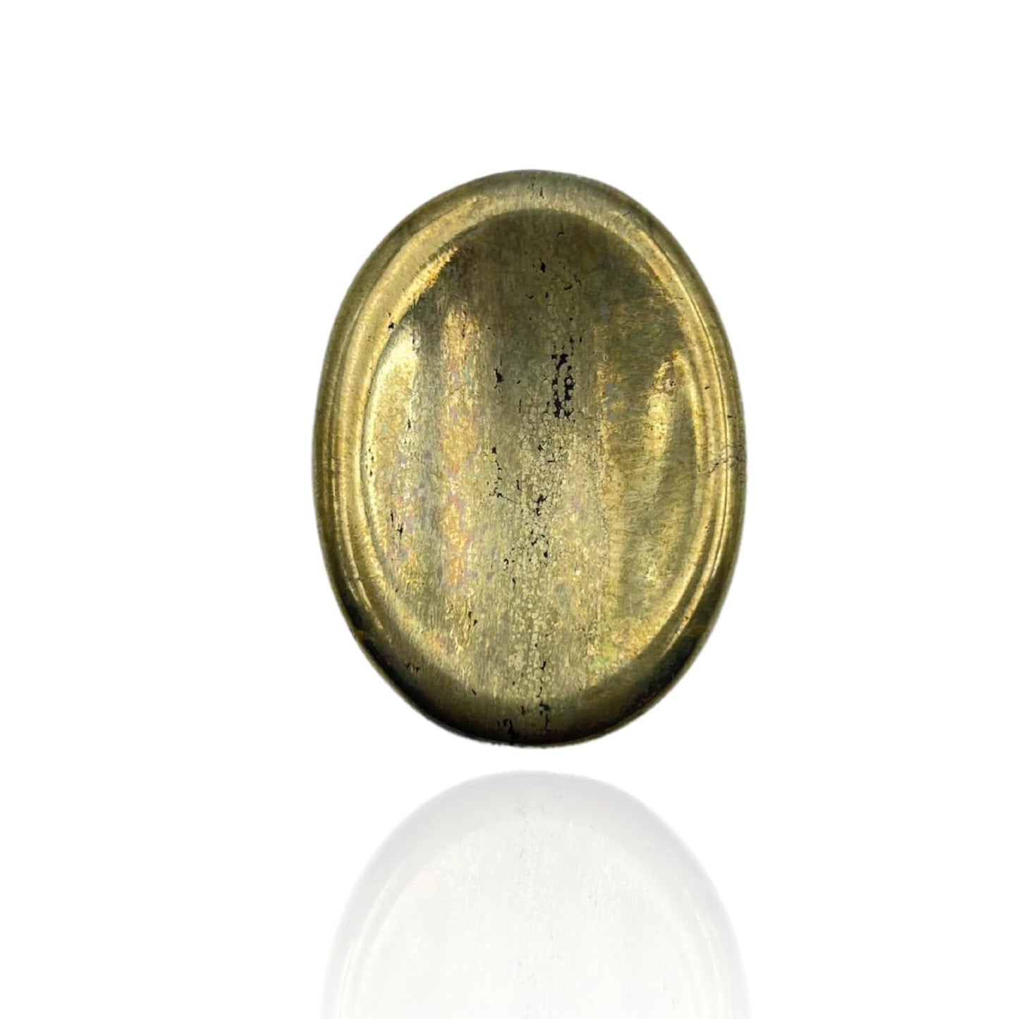 GEMSCITE Pyrite Thumb Worry Stones Metaphysical Gemstone Crystal Healing Reiki Men Women Gift FENG Shui Positive Energy Love Wellness Palm Stones Wicca Powerful
