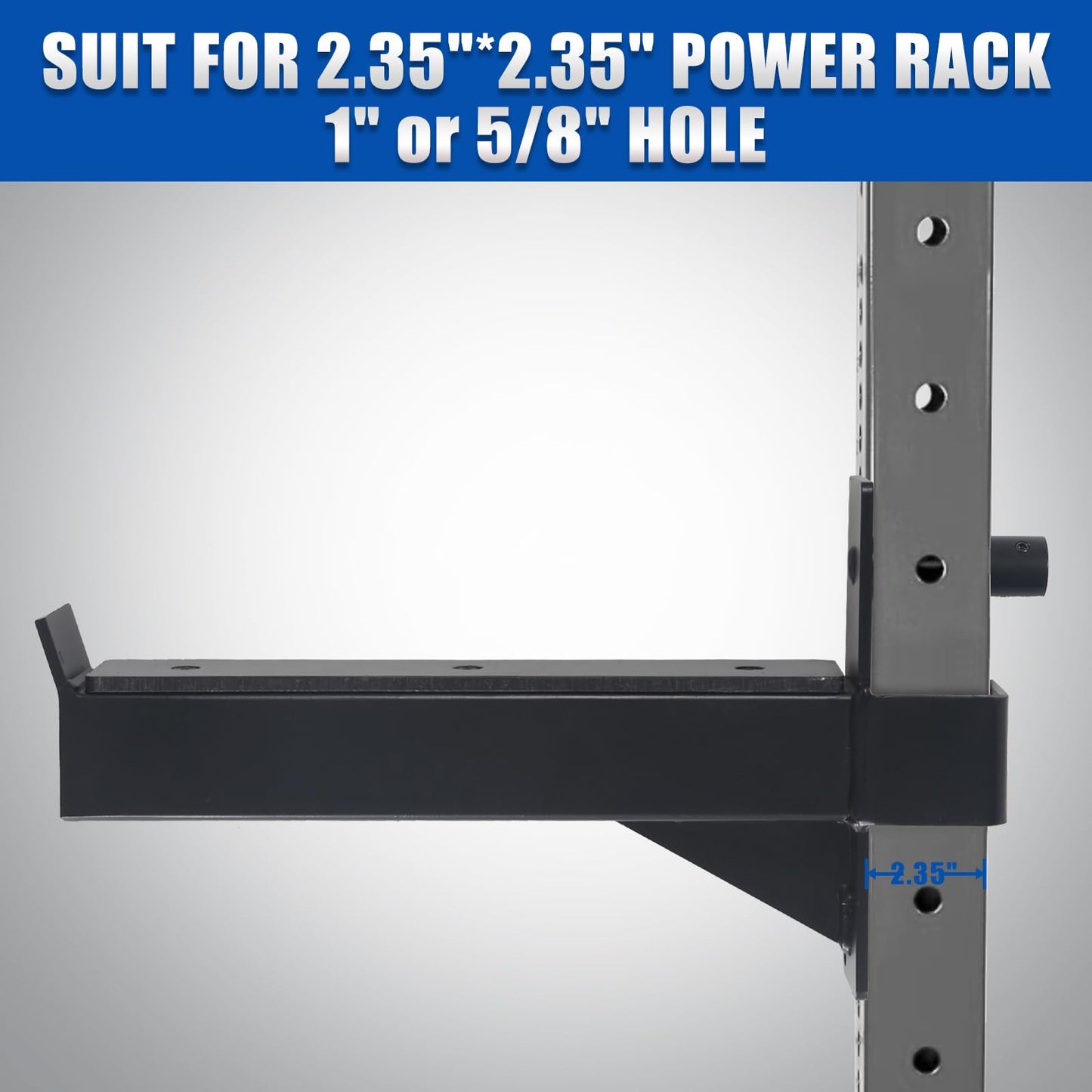 ZUKAM 2.36inch Barbell Safety Catches Squat Rack Safety Arm Spotter Fit for 2.36x2.36 Power Rack Cage with 1" or 5/8"" Hole"