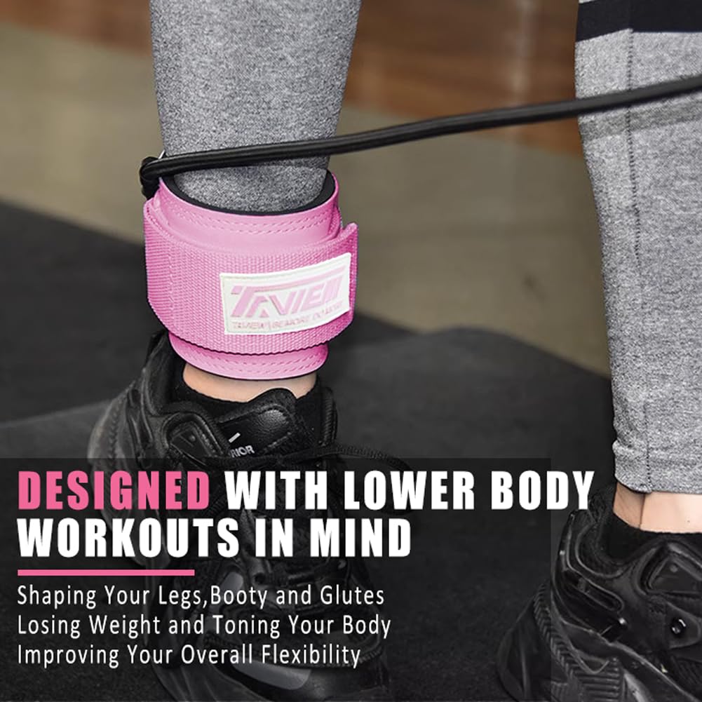 TAVIEW Ankle Straps Cable Machine Attachment for Gym - Cable Kickback Ankle Straps - Padded Ankle Cuffs for Glute Kickbacks and Leg Workouts