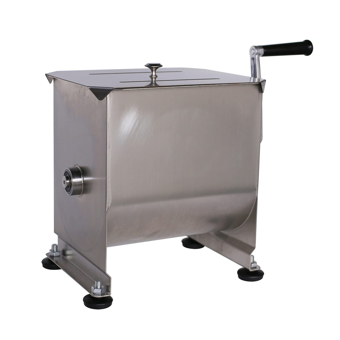 CMI Commercial Stainless Steel Manual Meat Mixers with Lid,16.5Lb/10L Tank,(Mixing Maximum 15-Pound for Meat),Sausage Mixer Machine Meat Processing Equipment With Gear
