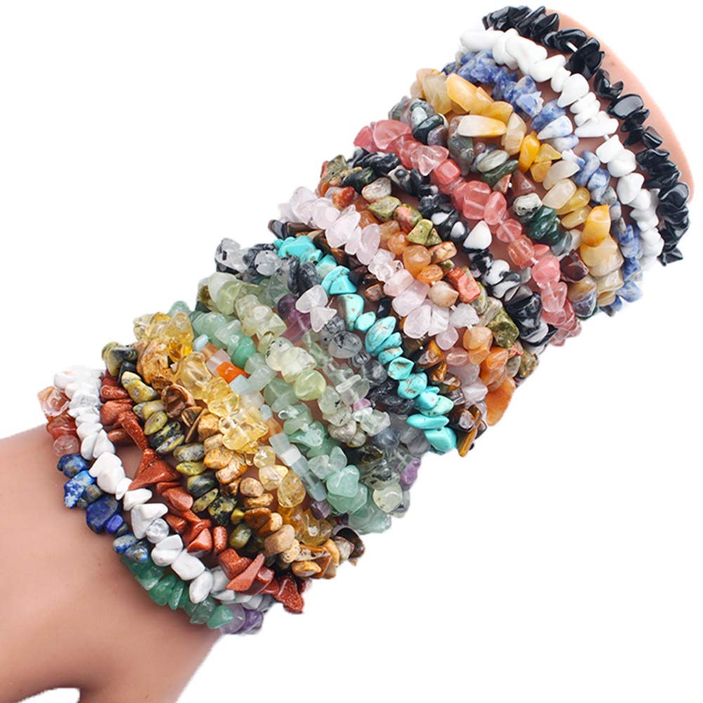 Natural Chip Stone Beads Crystal Quartz 5-8mm About 400 Pieces Irregular Gemstones Healing Crystal Loose Rocks Bead Hole Drilled DIY for Bracelet Jewelry Making Crafting (5-8mm, Clear Crystal Quartz)