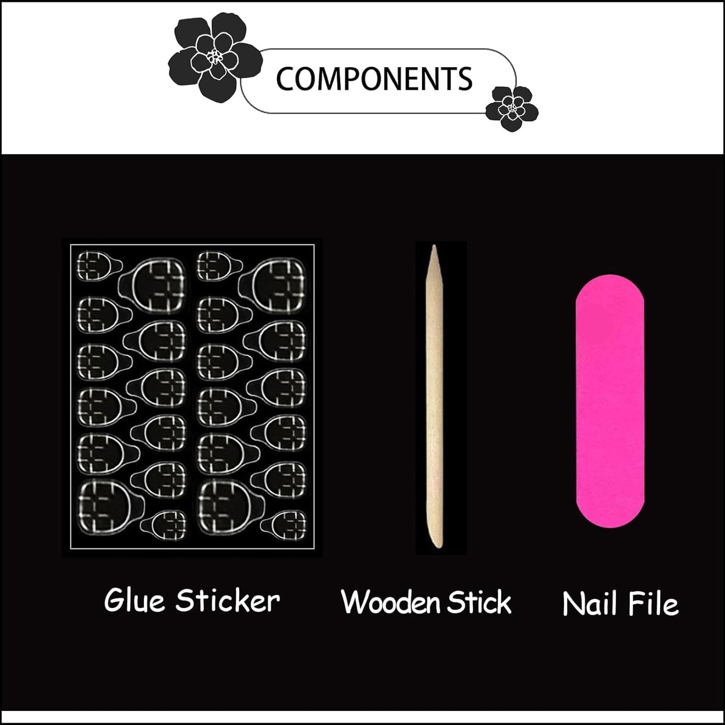 3D Flower Press on Nails Black French Almond Fake Nails with White Polka Dot Tip Cute Spring Glue on Nails,Nude Pink Full Cover Stick on Nails Polka Dot Nails Press ons for Women