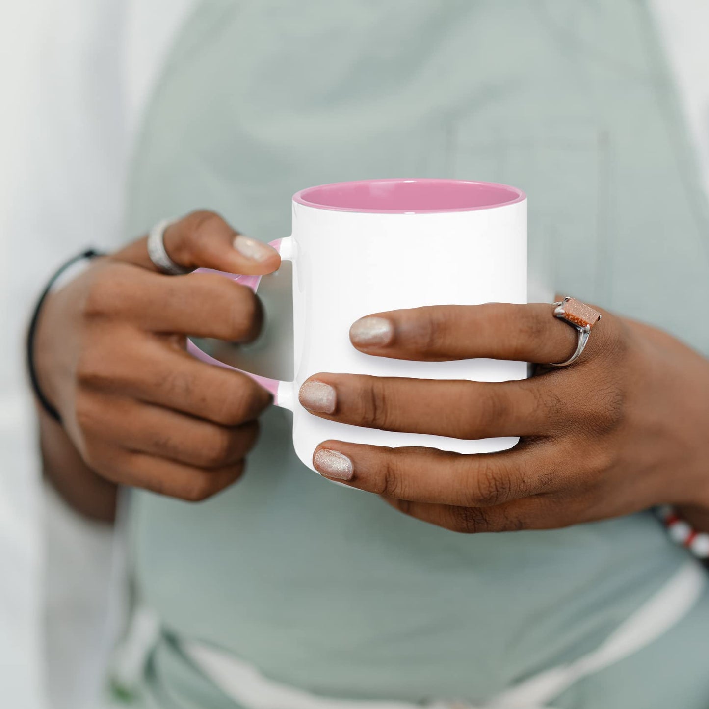 MR.R 11oz Ceramic Coffee Mug, 36PCS Set, Sublimation Blank, Pink, Modern Heart Design, Dishwasher Safe, Reusable