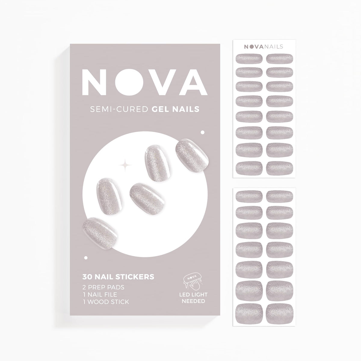 Nova Nails Semi Cured Gel Nail Strips (Chinchilla)