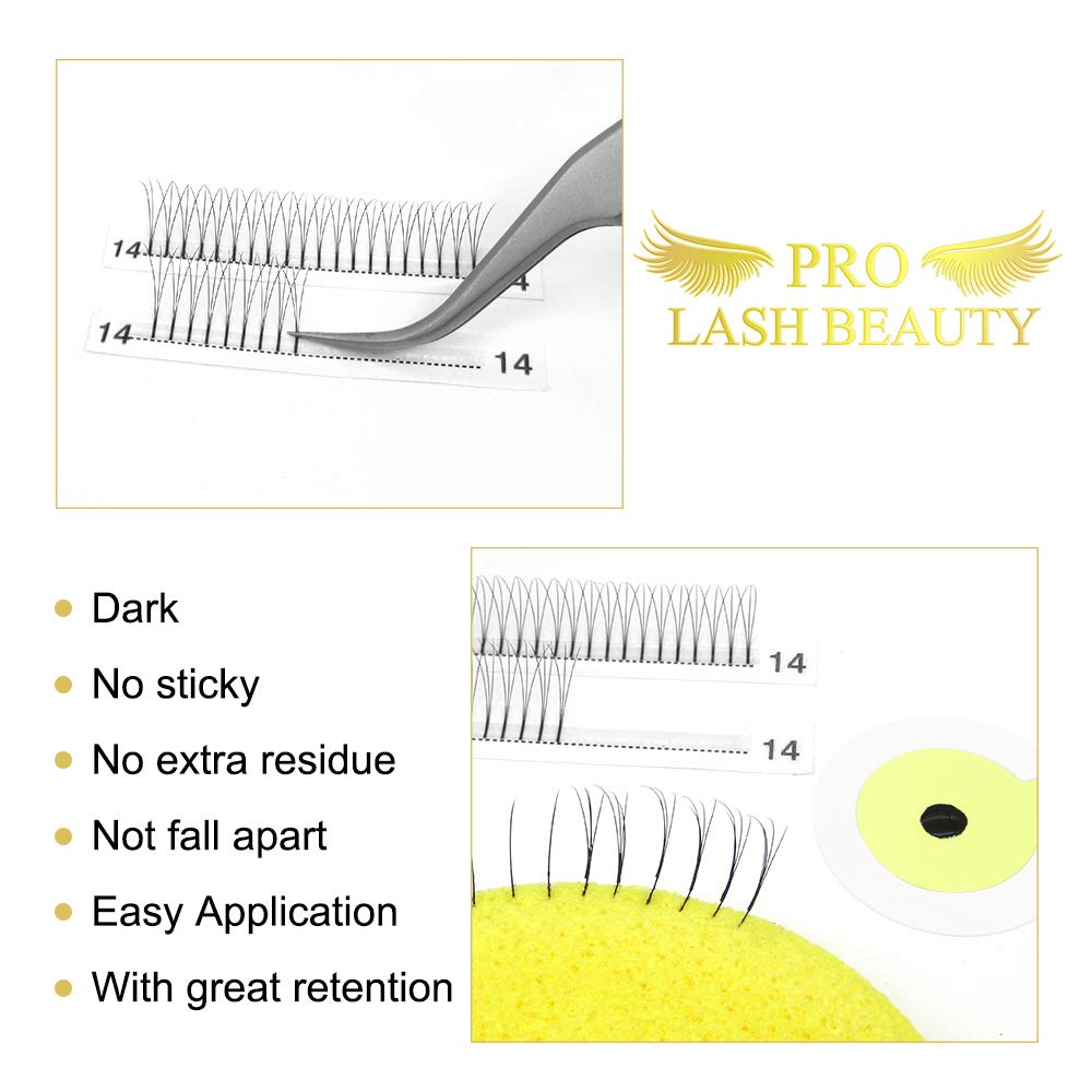 7D-D-0.07-16 Long Stem Premade Fans Eyelash Extensions .07 .10 Volume Lash Extensions C D Curl