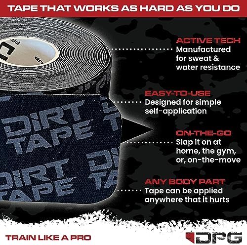Premium Cotton, Elastic Kinesiology Athletic Tape, 3 Continuous Uncut roll (16.4 feet Long). Latex Free, Hypo-Allergenic, Water Resistant (Black)