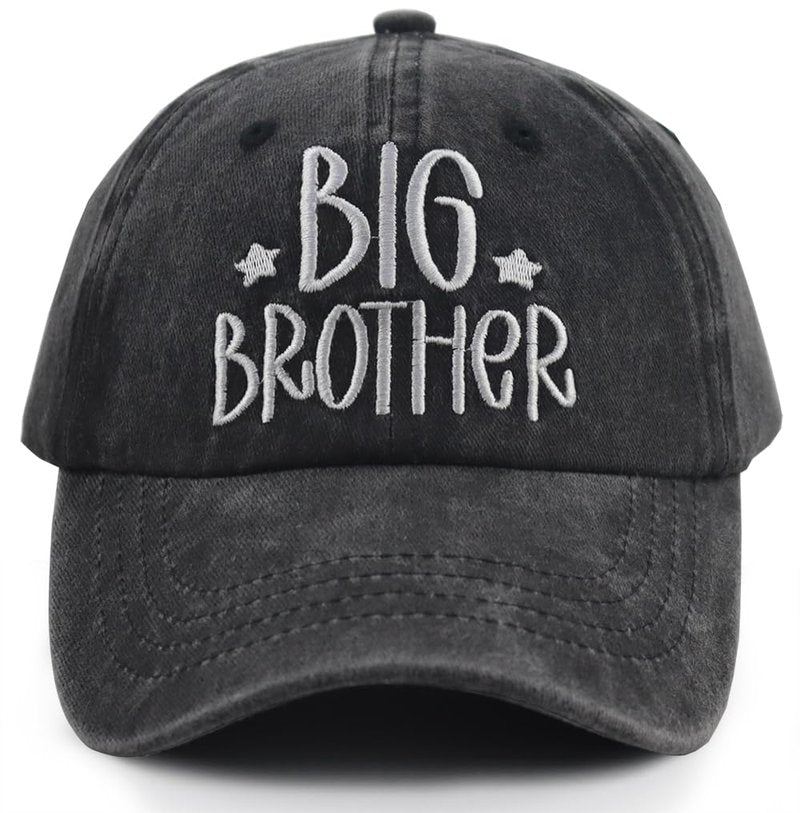 Big or Brother and Sister Hats for Boys Age 3-10 Year Old, Adjustable Embroidered Cotton Baseball Cap