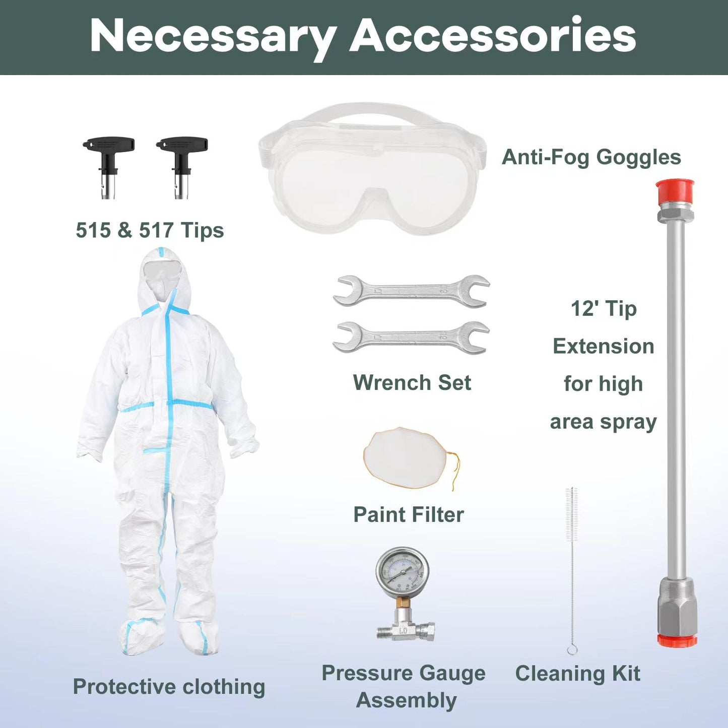 FABIFH Airless Paint Sprayer 1HP 3000PSI Stand Airless Sprayers for House Painting with Minimal Overspray 750W High Efficiency Thinning-Free for Home Interior and Exterior with Sprayer Accessories