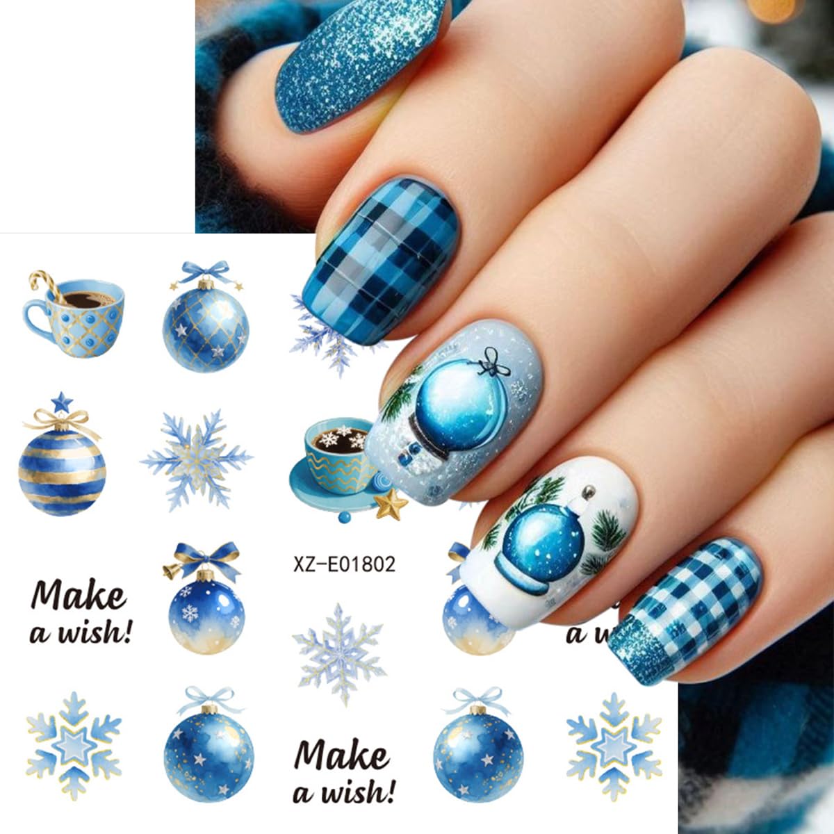 30 Sheets Christmas Nail Stickers Christmas Nail Art Stickers Santa Nail Decals Holly Candy Snowman Self Adhesive Deer Nail Art Supplies for Women Girls DIY Manicure Nail Art Decorations