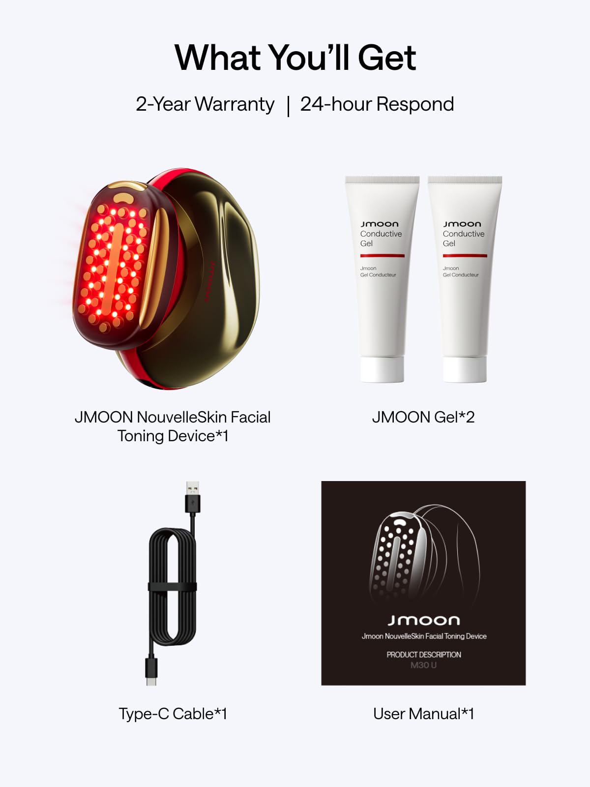JMOON by Ulike Microcurrent Facial Device, Red Light Therapy for Face, Medical-Grade Anti-aging Skin Care, 4 Modes & 5 Energy Levels for Face Lift, Ideal for Smile Lines, Eyes, Forehead, 2 Gels Includ
