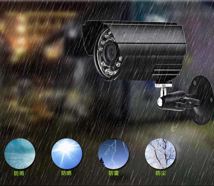 4CH DVR Wired CCTV Security System with 4pcs 1080P Metal Waterproof Surveillance Camera Infrared Night Vision Motion Detection for Indoor Outdoor 24/7 Recording (Include 500GB HDD) Remote Access