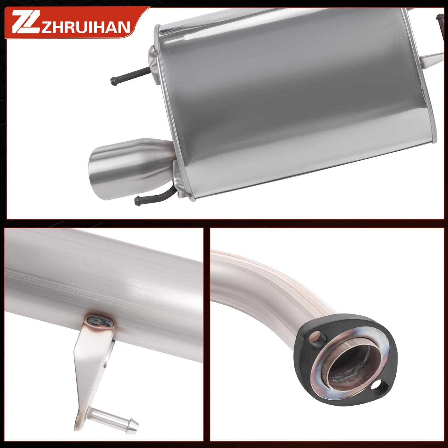 ZHRUIHAN Exhaust Resonator Muffler Pipe System Replacement kit Compatible with 2007 2008 2009 2010 Camry 2.4L，2010 2011 Camry 2.5L，Muffler and Tail Pipe，Repklace OE: 48341 53685