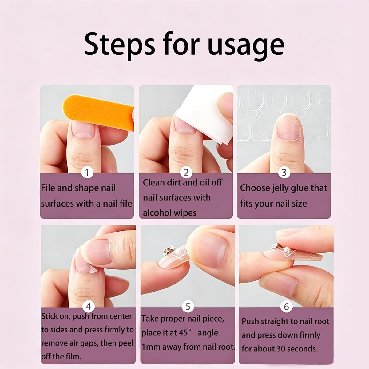 Almond Press On Nails - Summer Medium Nude pink white French with Tulip Floral Design Fake Nails Glossy Finished Reusable False Nails with Glue Tabs - 24Pcs Nail Kit for Women Manicure