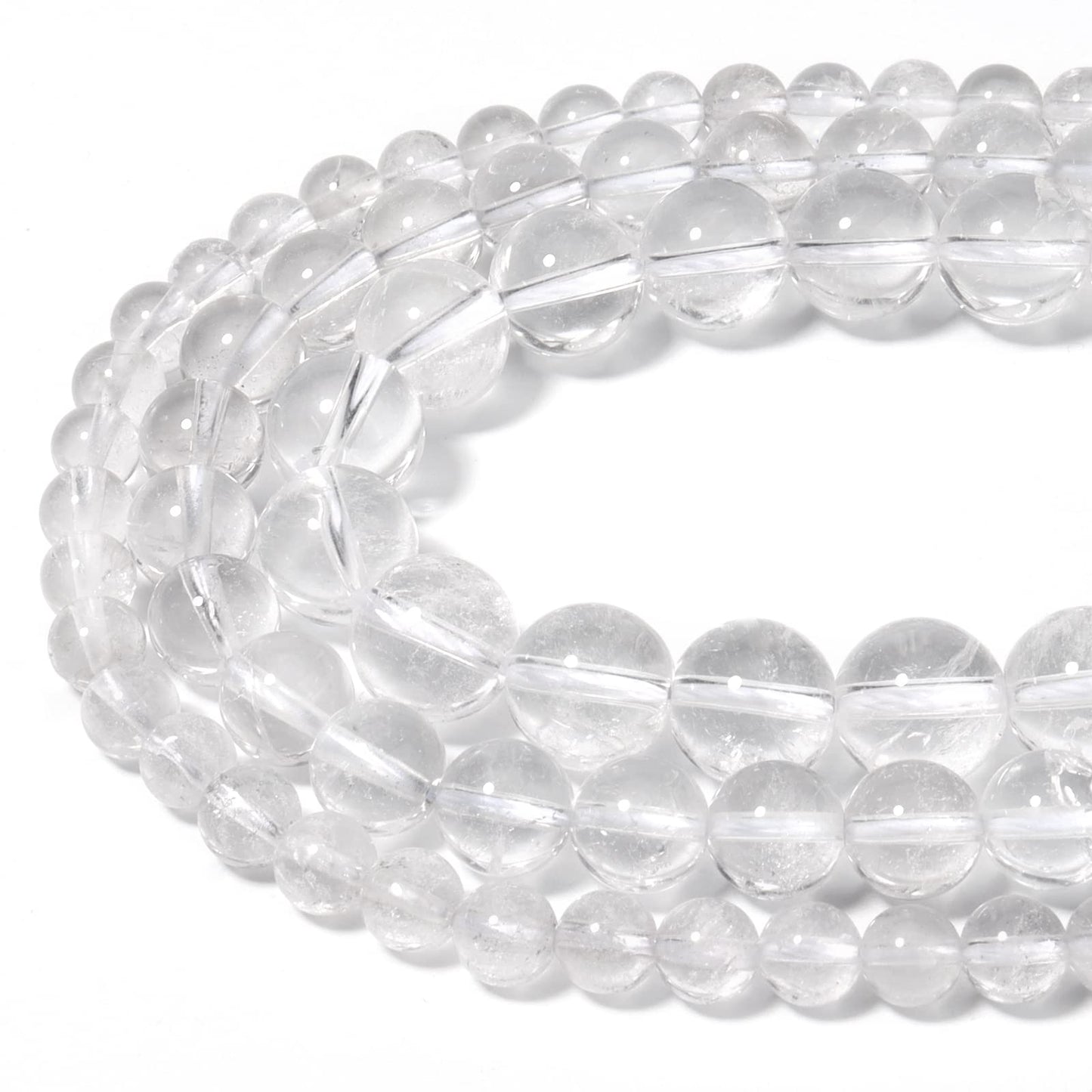 60pcs 6mm Natural Clear Quartz Crystal Gemstone Beads Energy Healing Crystal Round Loose Stone Beads for Jewelry Making, DIY Bracelets Necklaces
