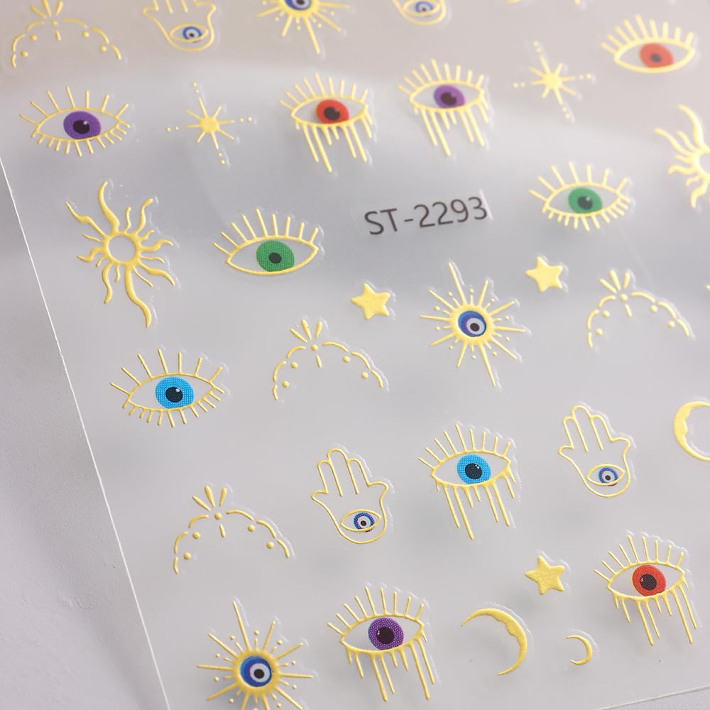 SIMAYKUWA Greek Mythology Nail Stickers - Apollo Sun & Serpent 3D Relief Charms, Metallic Sculpted Nail Art for Cosplay Festival, A Set of 2 Sheets