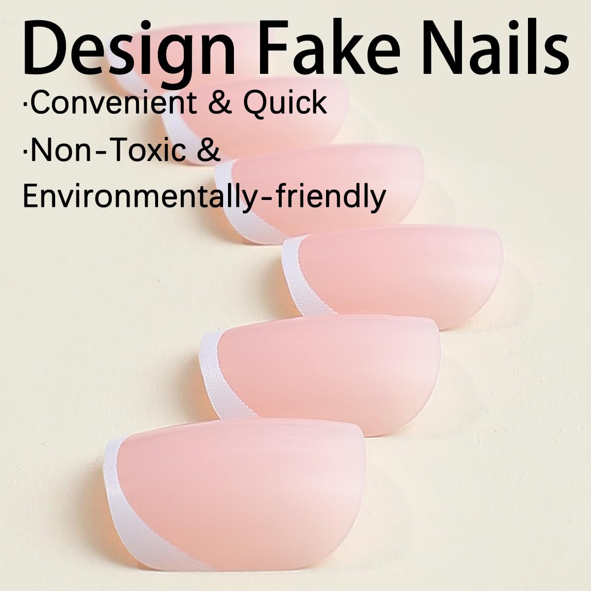 24Pcs White French Tip Press on Nails Short Square Fake Nails Glossy Design Full Cover Nude Pink Glue on Nails French Tip Acrylic False Nails Reusable Stick on Nails for Women DIY Daily Manicure Decor