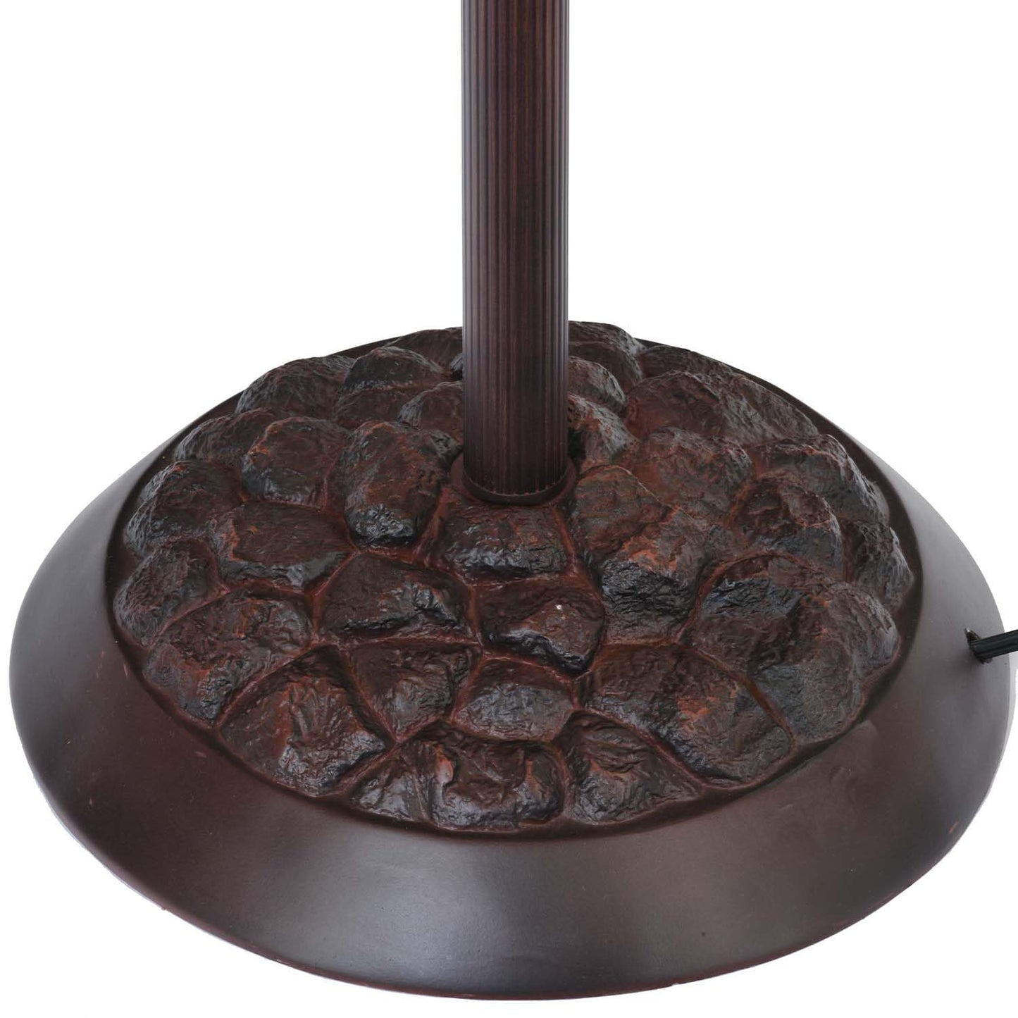 Bieye L10768 Grape Tiffany Style Stained Glass Torchiere Floor Lamp with 14 inches Lampshade, Bird on Branch Base, 70.5 inches Tall