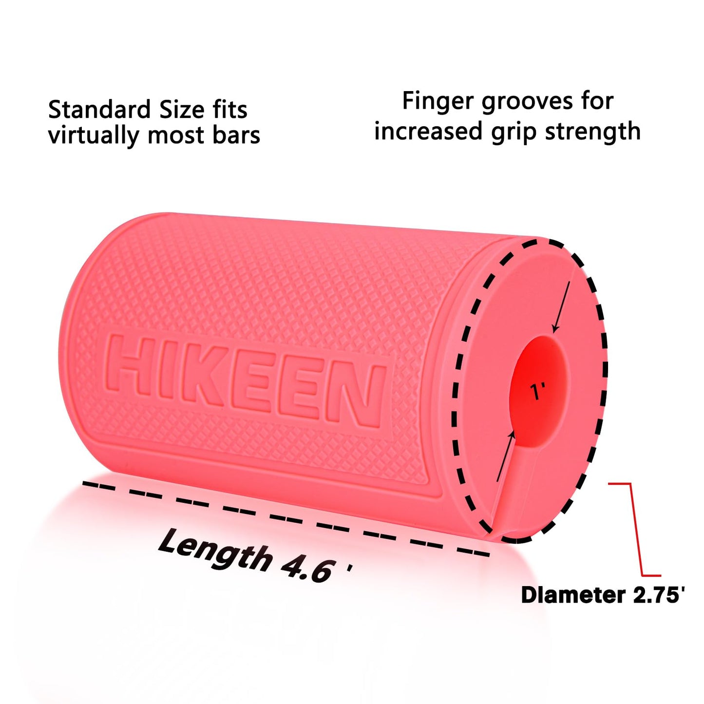 Hikeen Thick Bar Dumbbell Grips,Non Slip Hard Rubber Barbell Grips,Grips for Weight Lifting, Muscle Building-2.75" Outer Diameter"