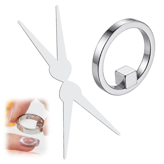 TOSHOW Ring-Shaped Cat Eye Magnet for Nails, 2026 New 3-in-1 Hollow Circular Magnet Tool with Wide Beam & French Design, Portable Y & Ring Magnet Set for Home DIY, Beginners & Nail Artists (1 Set)