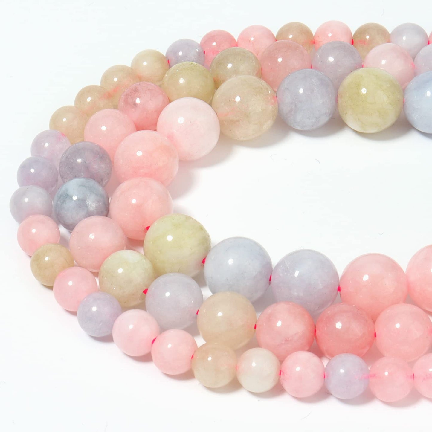 35pcs 10mm Natural Morganite Gemstone Beads Energy Healing Crystal Round Loose Stone Beads for Jewelry Making, DIY Bracelets Necklaces