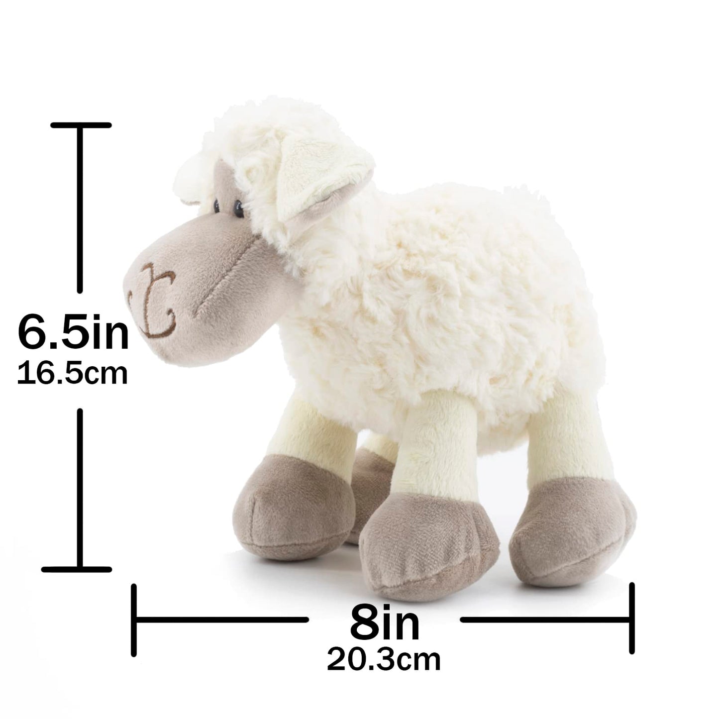 MR ViviCare 6.5" White/Cream Sheep Stuffed Animals for Boys and Girls,Soft and Adorable Lamb Plush Toys for Newborn Babies,Great Gifts