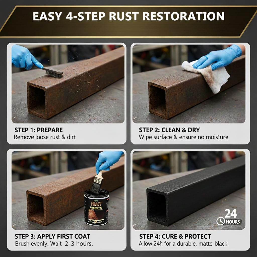 2 in 1 Rust Converter & Metal Primer, 35 oz Black Rust Reformer Paint for Metal, Trailer, Truck Frame, Car Chassis, Ultra Rust Encapsulator & Inhibitor, Heat Resistance Rust Neutralizer & Conversion