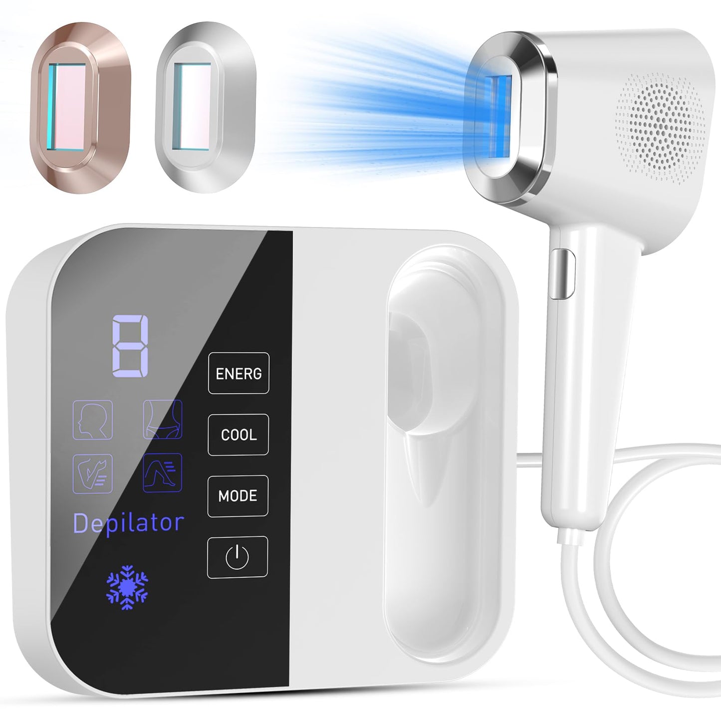 IPL Cooling Hair Laser Removal Device for Women, OPT Laser Hair Removal Device with Ice Cooling Flashes Permanent Hair Removal