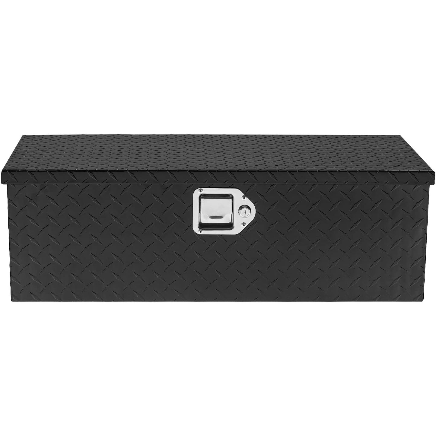 VEVOR Aluminum Truck Bed Tool Box, 30 Inch Heavy Duty Diamond Plate Tool Box with Side Handles, Lock and Keys, Trailer Storage Organizer Chest Box for Pickup, RV, Truck Bed, 30 x 13 x 9.6 in, Black