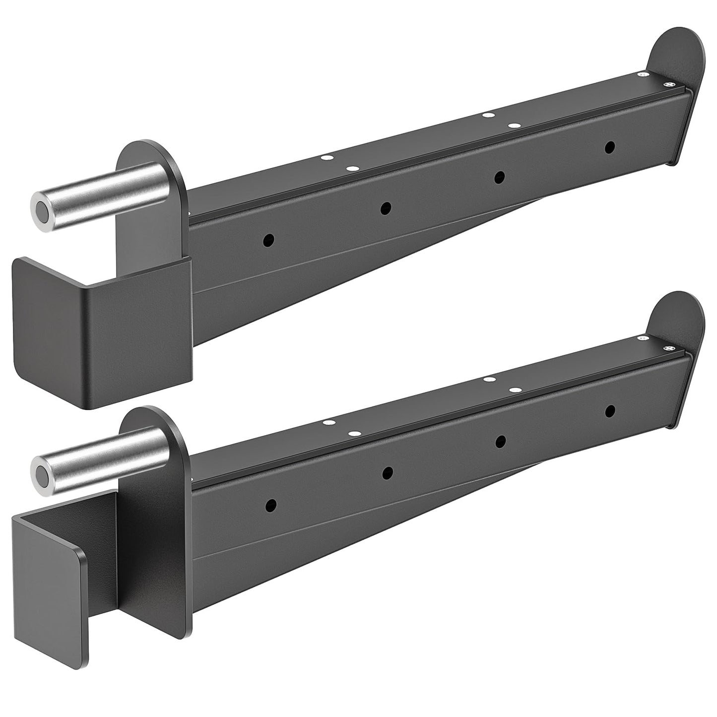 Kipika Safety Spotter Arms for 3" x 3"" Power Racks with 5/8"" & 1"" Holes - Heavy Duty Barbell Safety Catches with Rubber Pad - Adjustable and Easy to Install - Set of 2"
