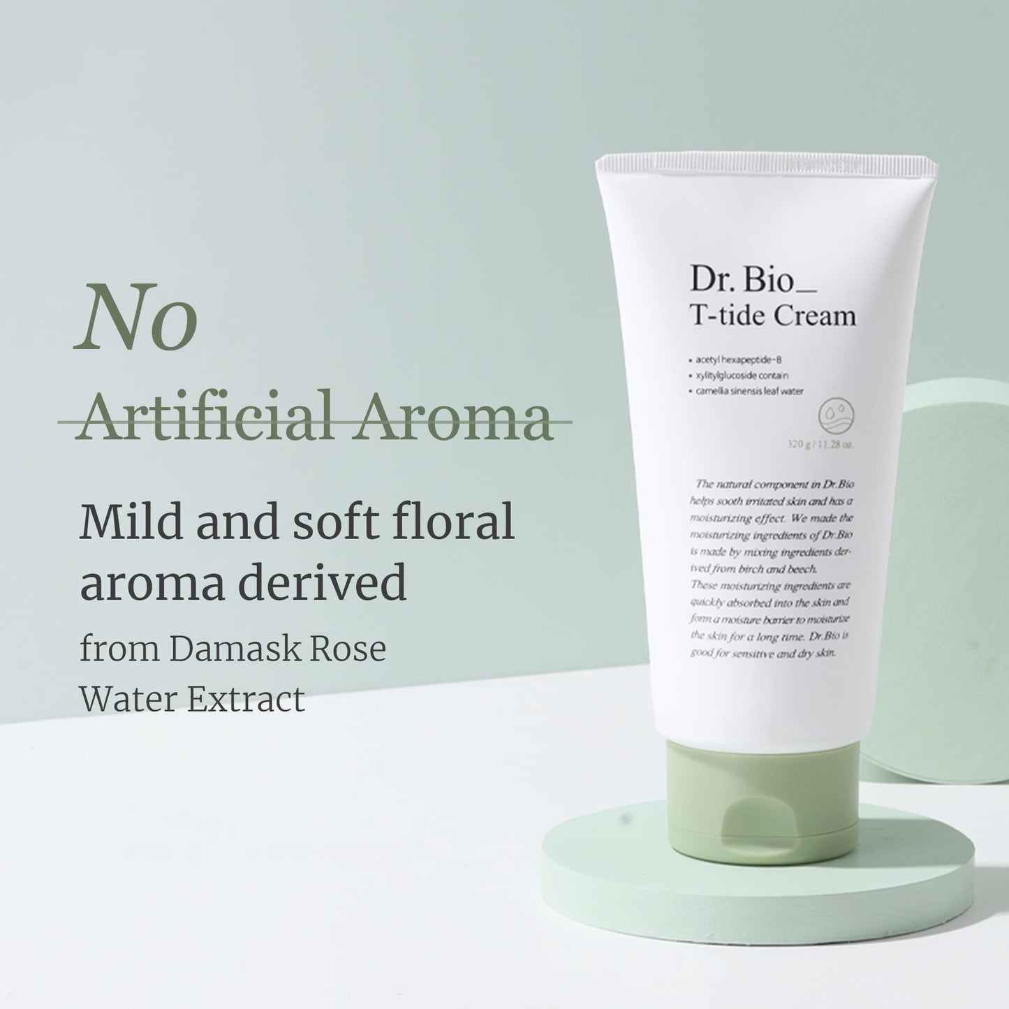 Dr.Bio T-tide Cream, Long-Lasting Hydration for 100 Hours, Relief from Dry, Itchy Skin with Shea Butter, Probiotics & Cica, Vegan & Organic, Fragrance-Free, Korean Skincare, hypoallergenic