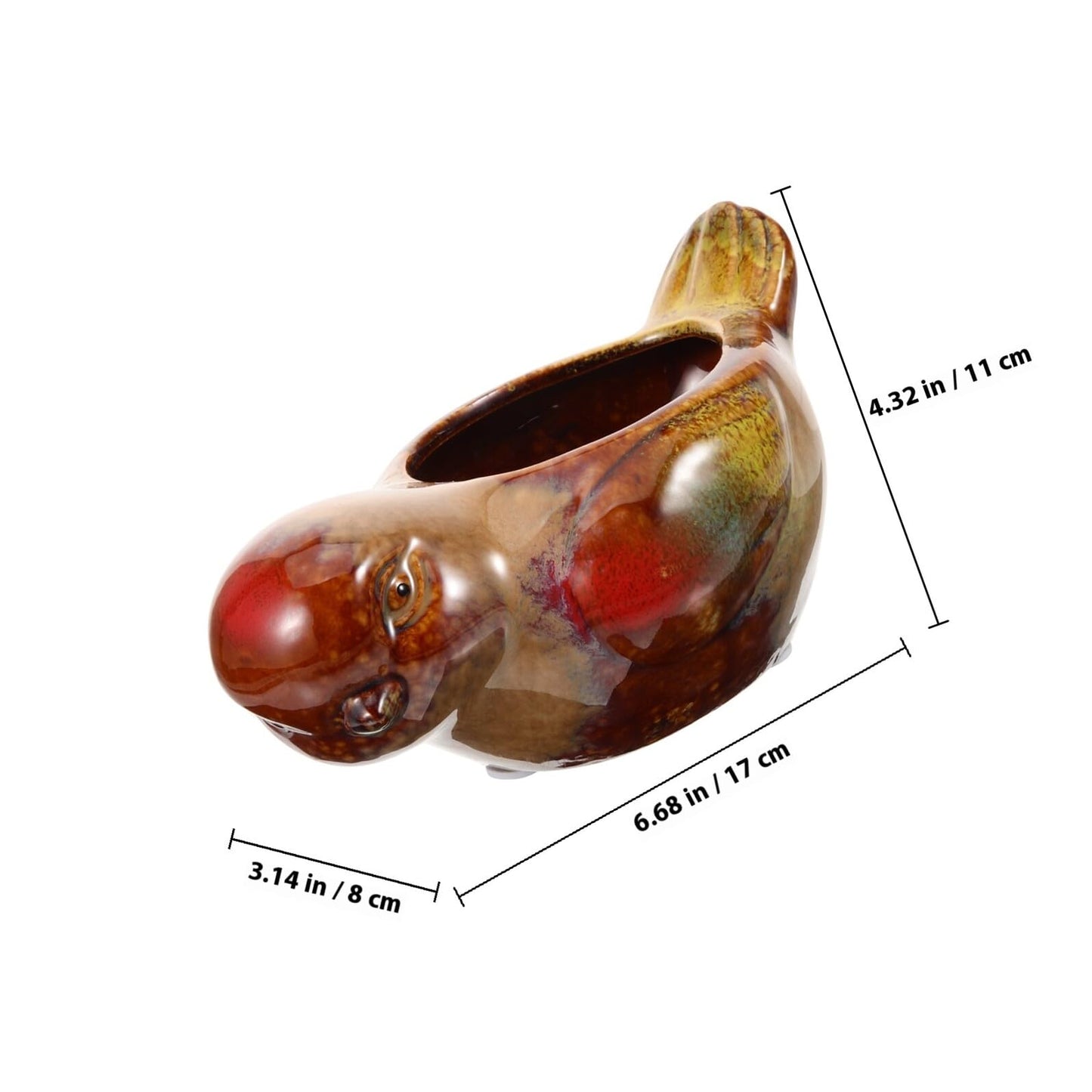minkissy Bird Shaped Ceramic Planter Pot for Succulent Plants, Small Indoor Flowerpot with Glazed Finish, Decorative Balcony Pot for Bonsai and Succulents