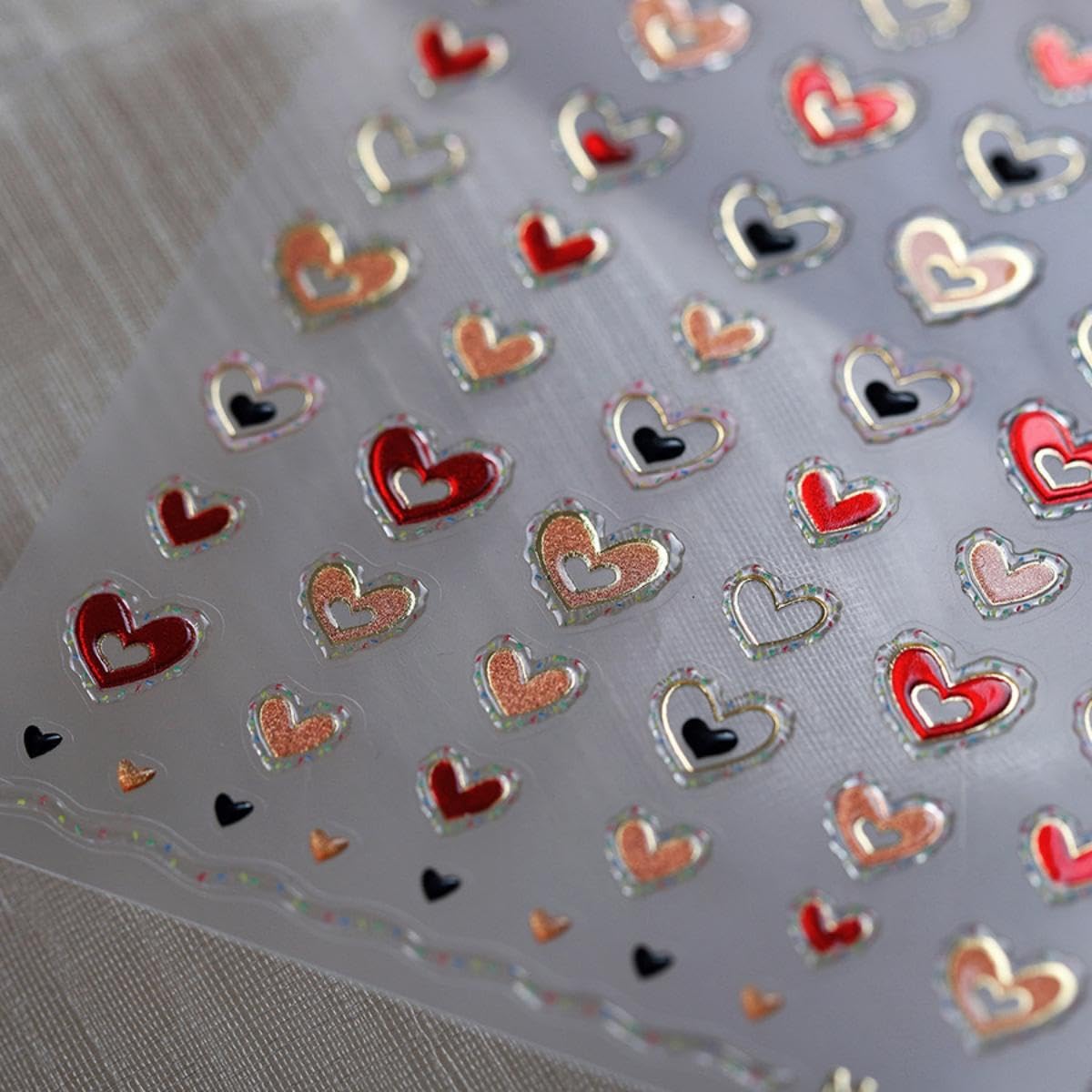 5D Embossed Heart Nail Stickers Valentines Day Nail Art Stickers Self-Adhesive Pink Red Orange Heart Nail Decals for Acrylic Nails Valentine’s Sticker for Women Girls Manicure DIY