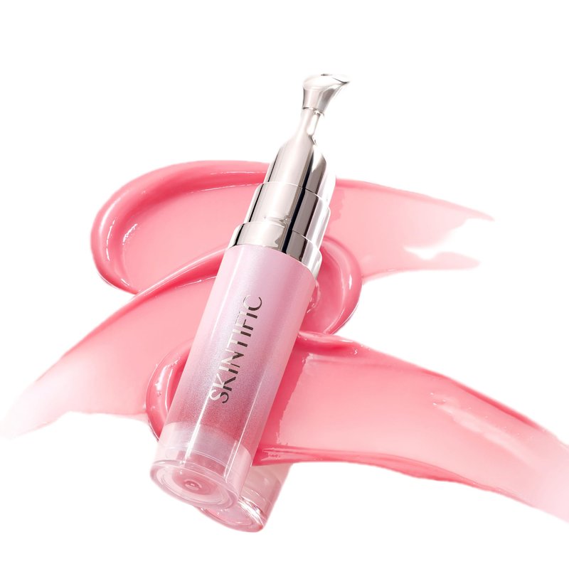 SKINTIFIC Peptide Brightening Lip Serum(01U Baby Pink-Update), Hydrating & Plumping Tinted Lip Gloss, Moisturizing Lip Balm with Polypeptides & Squalane for Glossy Sheer, Less Sweet
