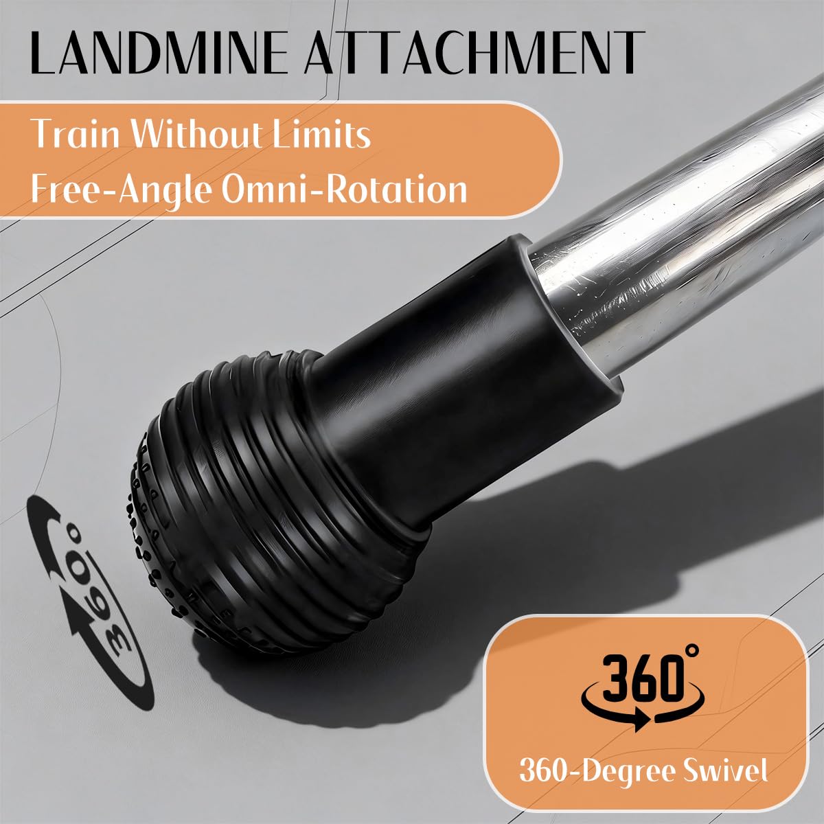 SerniaXin Landmine Attachment for Barbell, 360° Rotation for Row, Split Squat, Press in Home Gym, Natural Rubber 2" Olympic Bar Fit (1)"