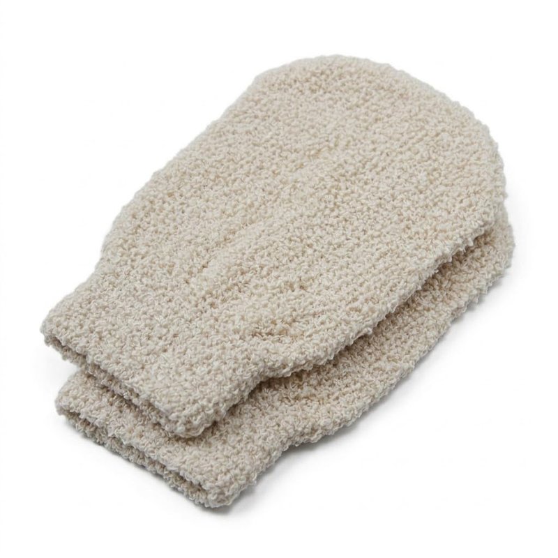Niernika Hemp Exfoliating Bath Mitt 2 Pack, Durable Shower Glove Body Scrubber with Elastic Wristband, Cotton Blend Massage Shower Mitt for Daily Bathing