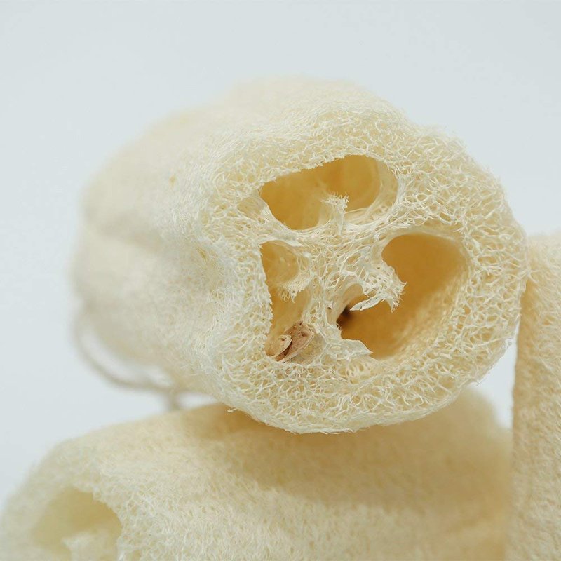 Spoojie Natural Egyptian Loofah Sponge (2-Pack) - Exfoliating Body Scrubber for Women & Men, Organic Plant-Based Bath Sponge for Face, Body & Back Cleaning - Gentle Exfoliation for Soft Skin