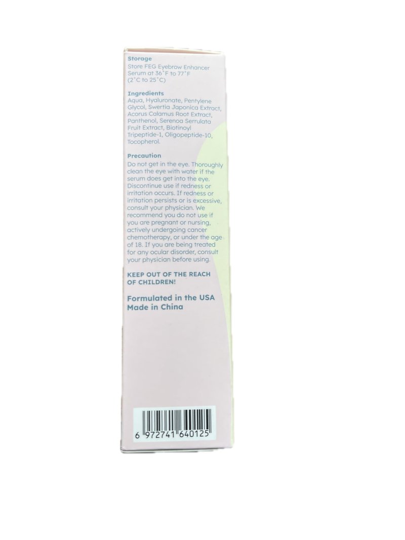 FEG Eyebrow Enhancer Growth Serum for Thicker Brows | Natural Brow Enhancing Serum for Growing and Thickening Eyebrows | Stimulates Natural Growth | 3-Pack of 3ml Tubes