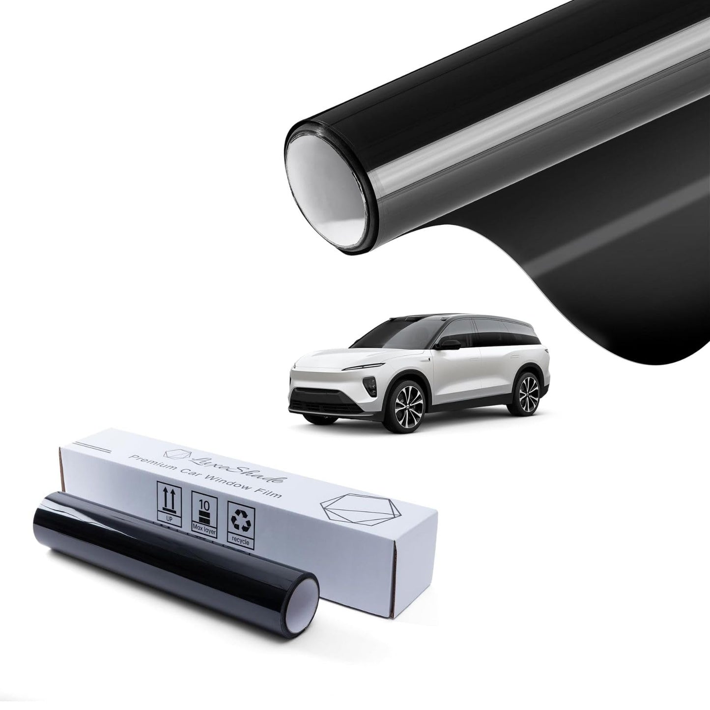 LuxeShade 2-Pack Car Window Tint – Premium Carbon Window Films, UV/IR Heat Blocking, Scratch & Fade Resistant (5% VLT 1Ply 24"*100ft + 35% VLT 2Ply 36"*100ft)