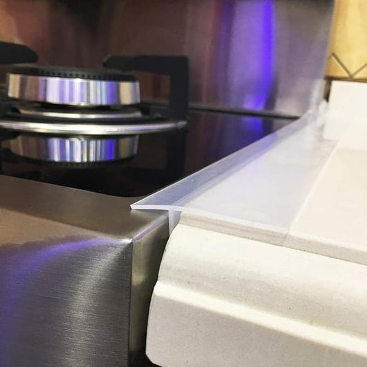Kitchen Stove countertop Gap Covers, 25 inch Long & Extra Wide Silicone Stove Gap Covers Filler Range Strips 2pcs, Oven Counter Gaps Protector Between Counter and Crack Guards Clear