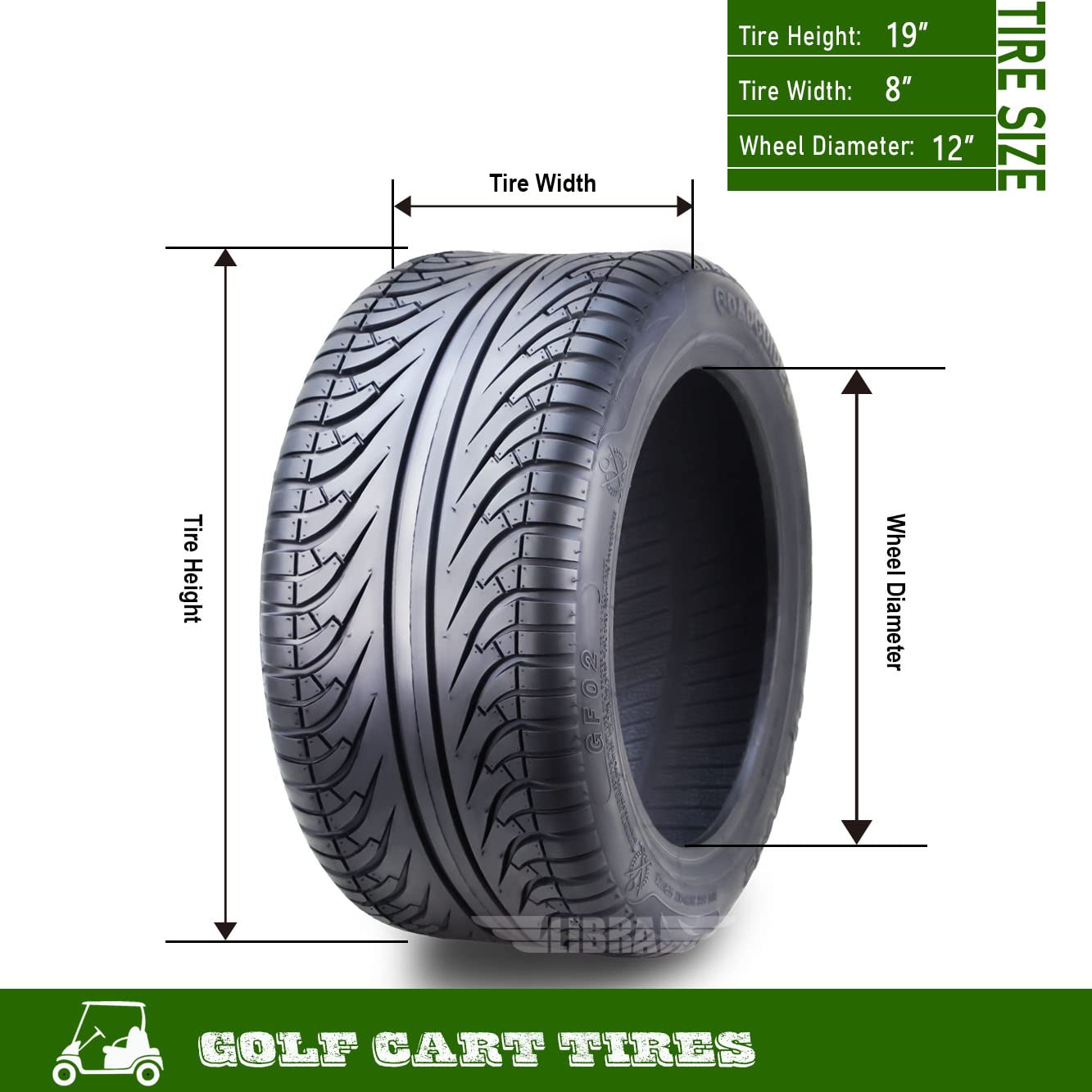 ROADGUIDER 215/35-12 Golf Cart ATV Tires 4 Ply 215/35x12 -Set 4-14004
