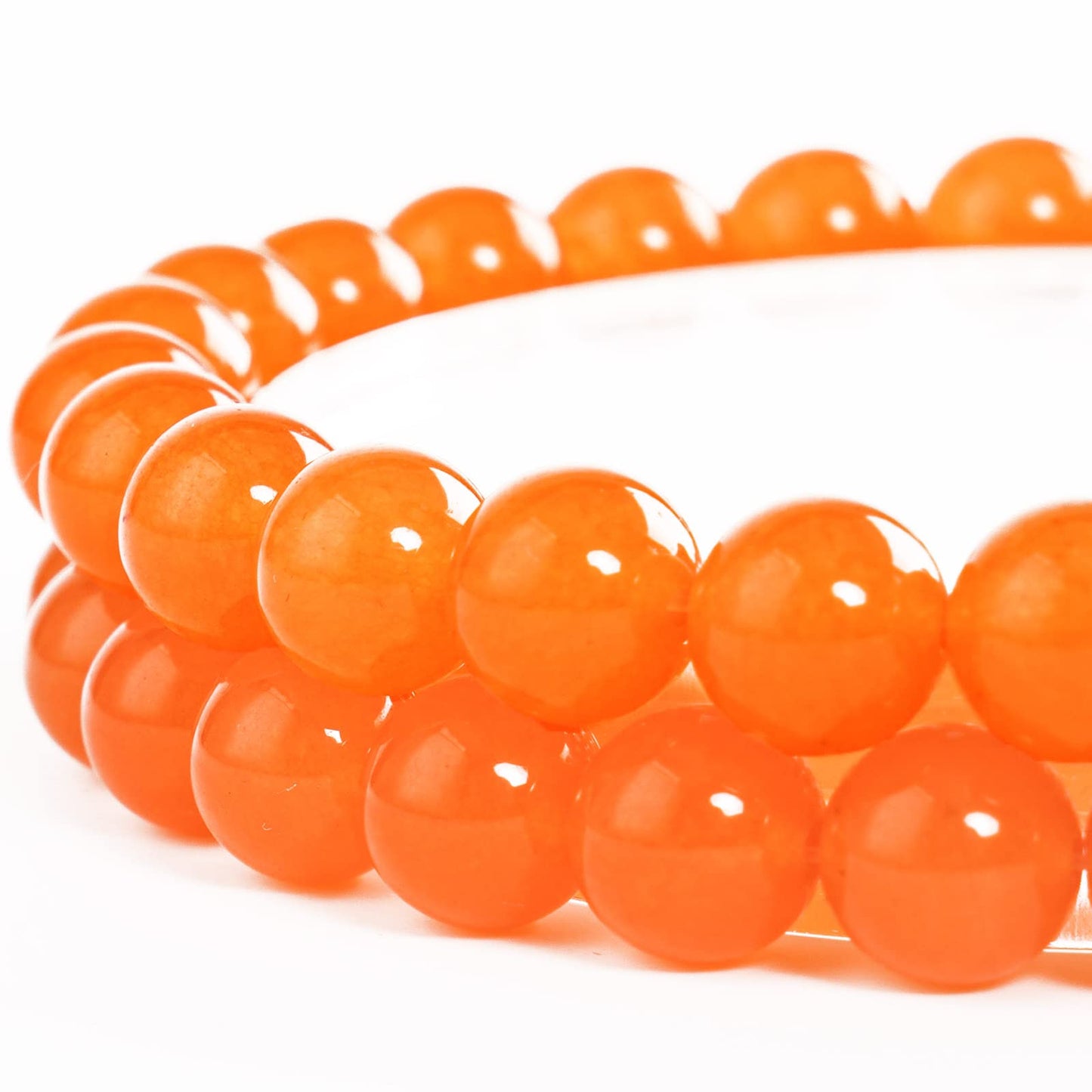 Anjpuy Natural Orange Chalcedony Beads 10mm - 35pcs Round Gemstone Beads for Jewelry Making - Bulk Loose Crystal Stone Bead Supplies for Bracelet Necklace Earrings Crafting