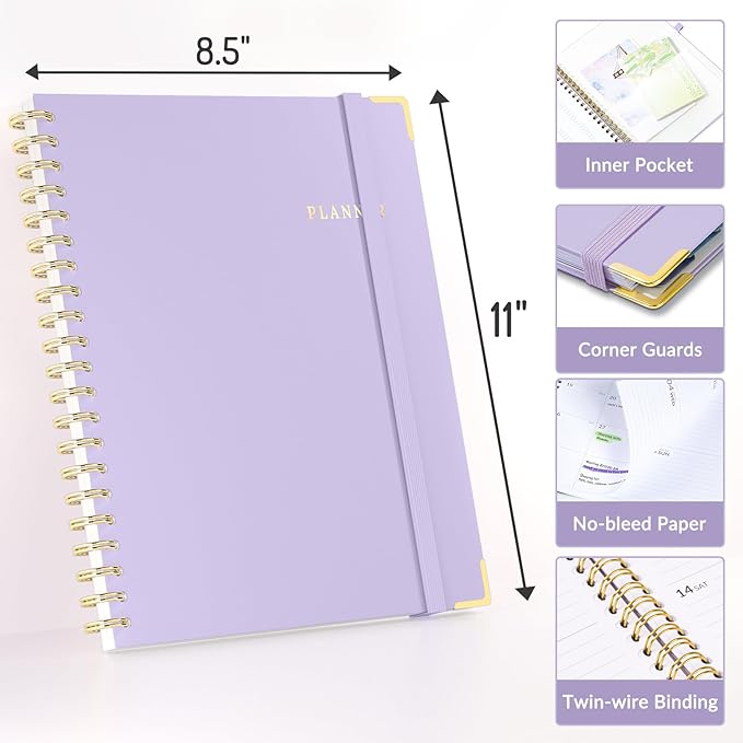 Forvencer Academic Planner 2026-2027, July 2026-June 2027 Weekly & Monthly Hardcover Calendar Planner, 8.5" X 11", Daily Agenda Book, School Office Notebook College Teacher Organizer A4, Off-white