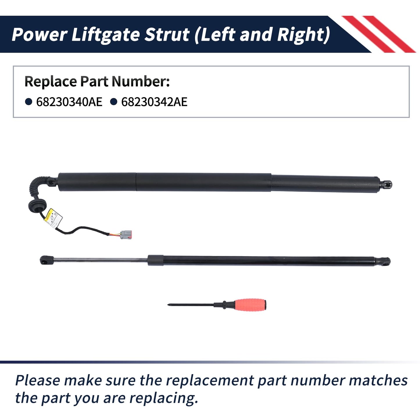 Promrmr 68230340AE 68230342AE Power Liftgate Strut (Left and Right) Fit for Chrysler Pacifica 2017 2018 2019 2020 Electric Tailgate Strut