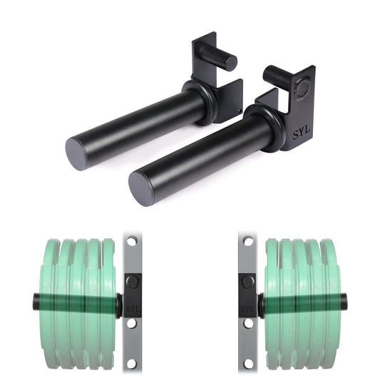 SYL Fitness Olympic Weight Plates Holder Power Rack Attachment Weights Storage Rack, Fit 2x2" Rack (1"" Hole)"